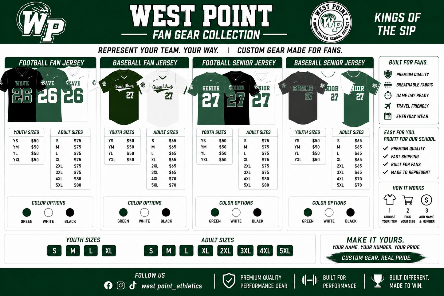 WEST POINT 2026 SENIOR FAN JERSEY (BASEBALL)
